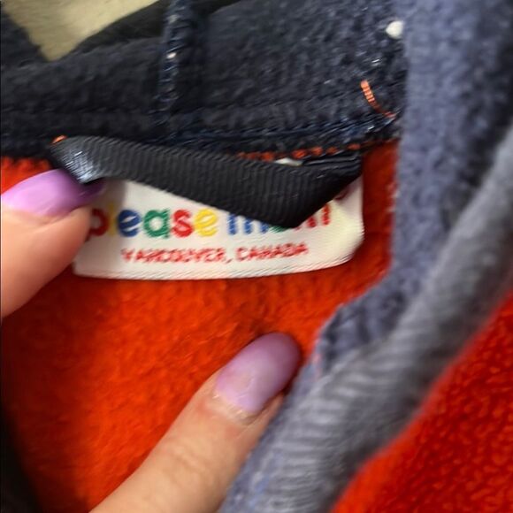 Vintage Orange and Navy Fleece Jacket - Picture 5 of 7